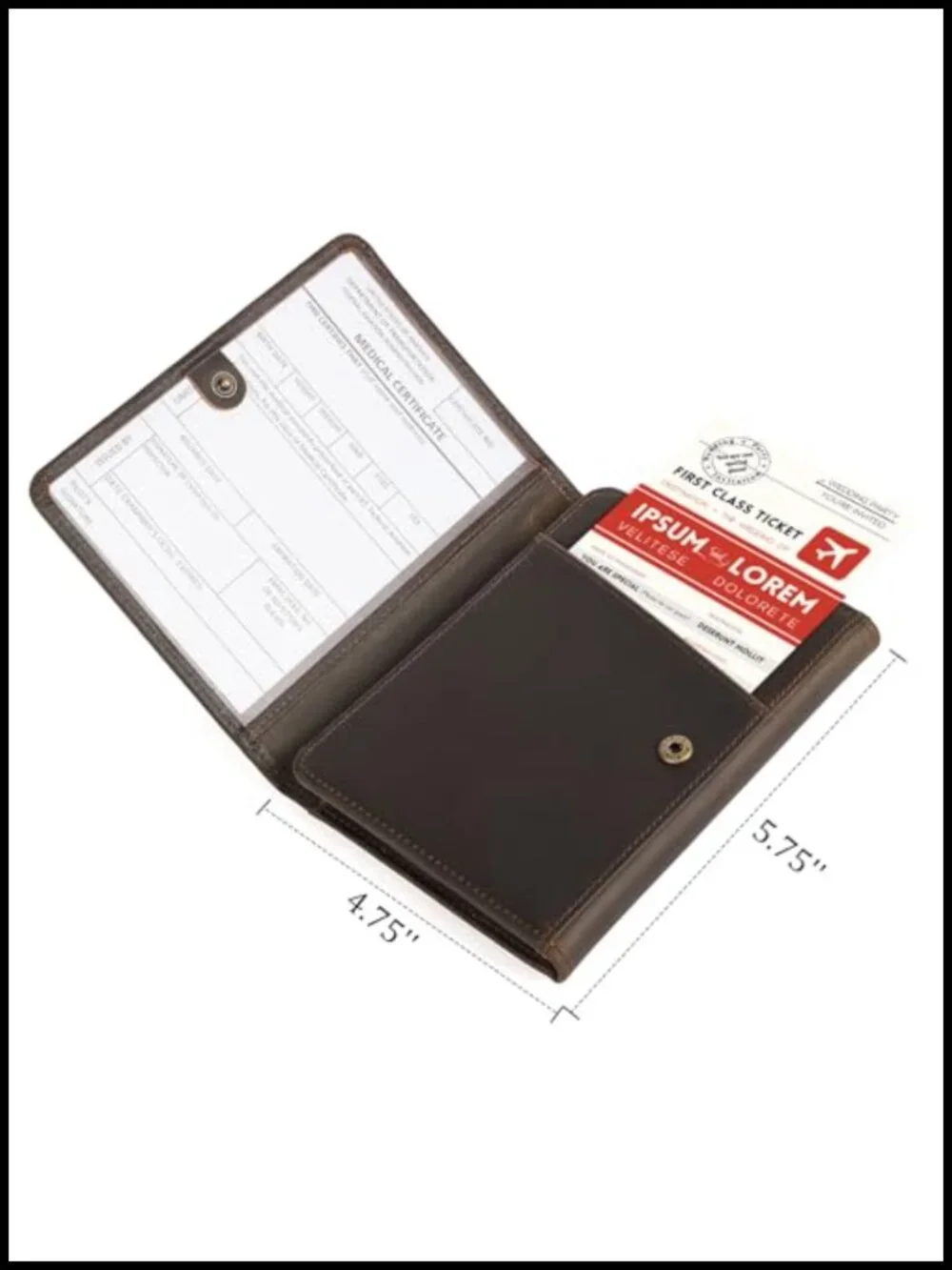 Full Grain Leather Trifold Wallet RFID Blocking Passport Holder with AirTag Slot